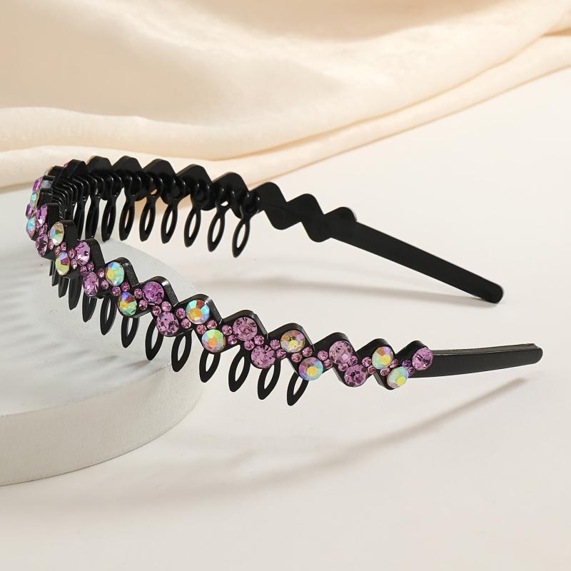 Crystal Flower Headband Wave Rhinestone Hair Band