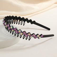 Crystal Flower Headband Wave Rhinestone Hair Band