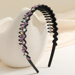 Crystal Flower Headband Wave Rhinestone Hair Band