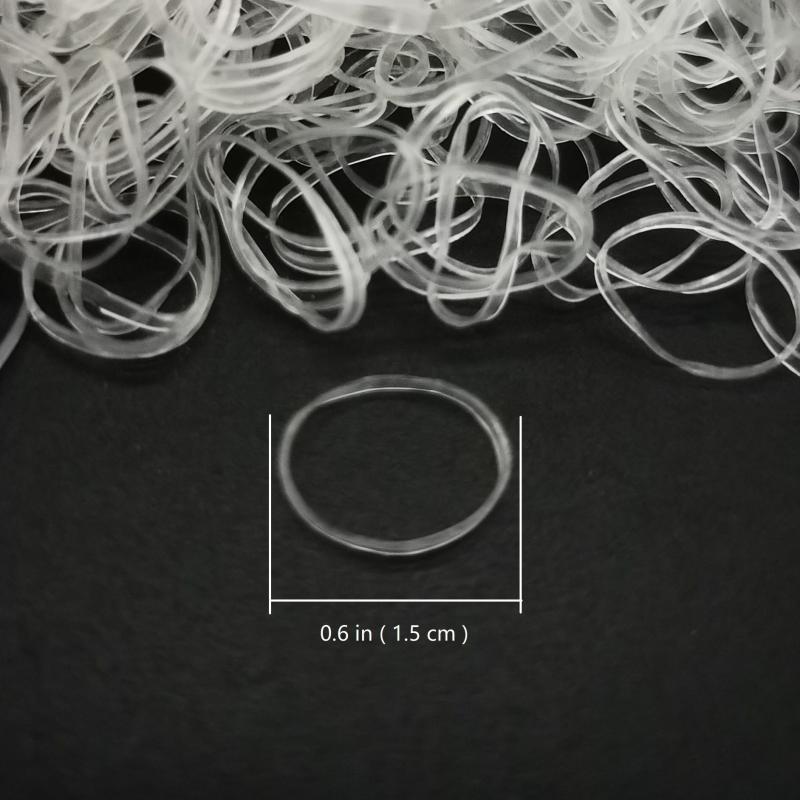 1000pcs Clear Elastic Hair Rubber Bands Small Stretch Hair Bands