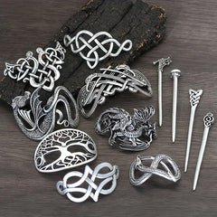 Viking Celtic Crown Hairpin Hair Accessories Silvery Irish Long Hair Decorative