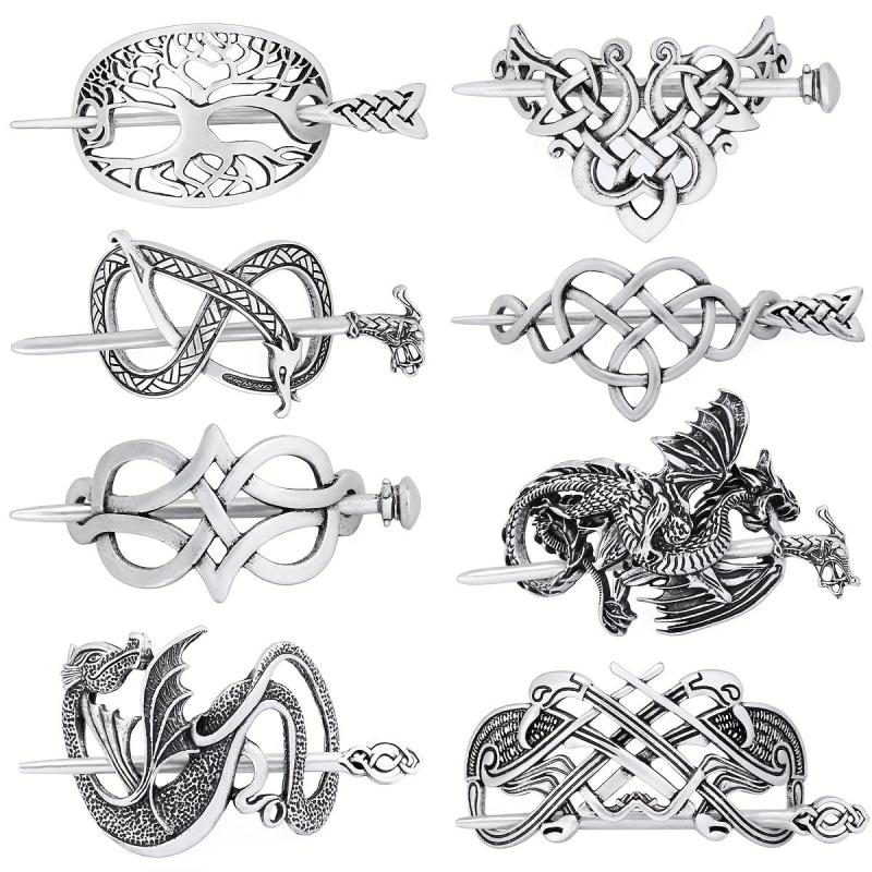 Viking Celtic Crown Hairpin Hair Accessories Silvery Irish Long Hair Decorative