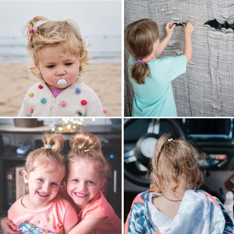 100pcs Girl's Hair Elastic Bands Baby Hair Tie Multicolor Mini Hair Bands