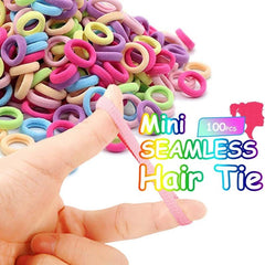 100pcs Girl's Hair Elastic Bands Baby Hair Tie Multicolor Mini Hair Bands