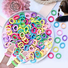 100pcs Girl's Hair Elastic Bands Baby Hair Tie Multicolor Mini Hair Bands