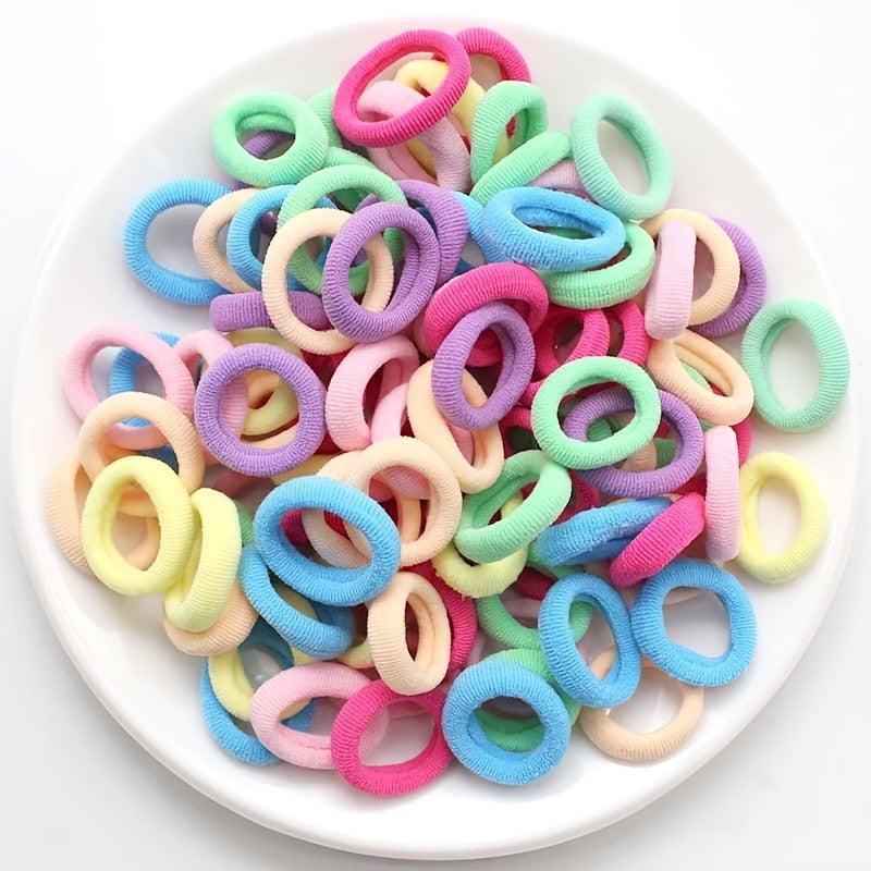 100pcs Girl's Hair Elastic Bands Baby Hair Tie Multicolor Mini Hair Bands