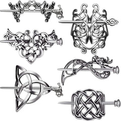 Viking Celtic Hair Clips Hairpins Silvery Hair Pin Chignon Celtic Knot Jewelry