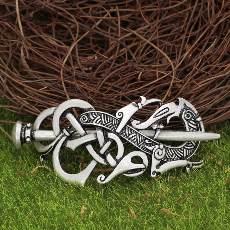 Viking Celtic Hair Clips Hairpins Silvery Hair Pin Chignon Celtic Knot Jewelry