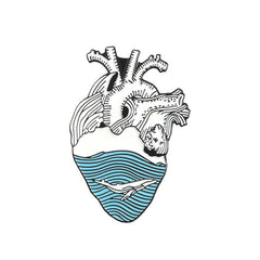 Swirling Ocean & Calm Sea Heart Brooch