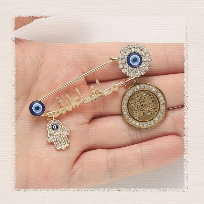 Devil's Eye Pendant Brooch Pin Gift Men Women Collar Universal Clothing Accessor