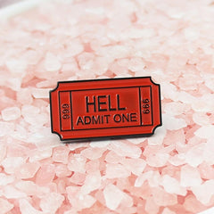 Ticket To Hell Enamel Pin Set for Clothes & Bag
