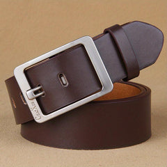 Men's PU Leather Business Belt Square Letter Pattern Buckle Waist Strap Belt