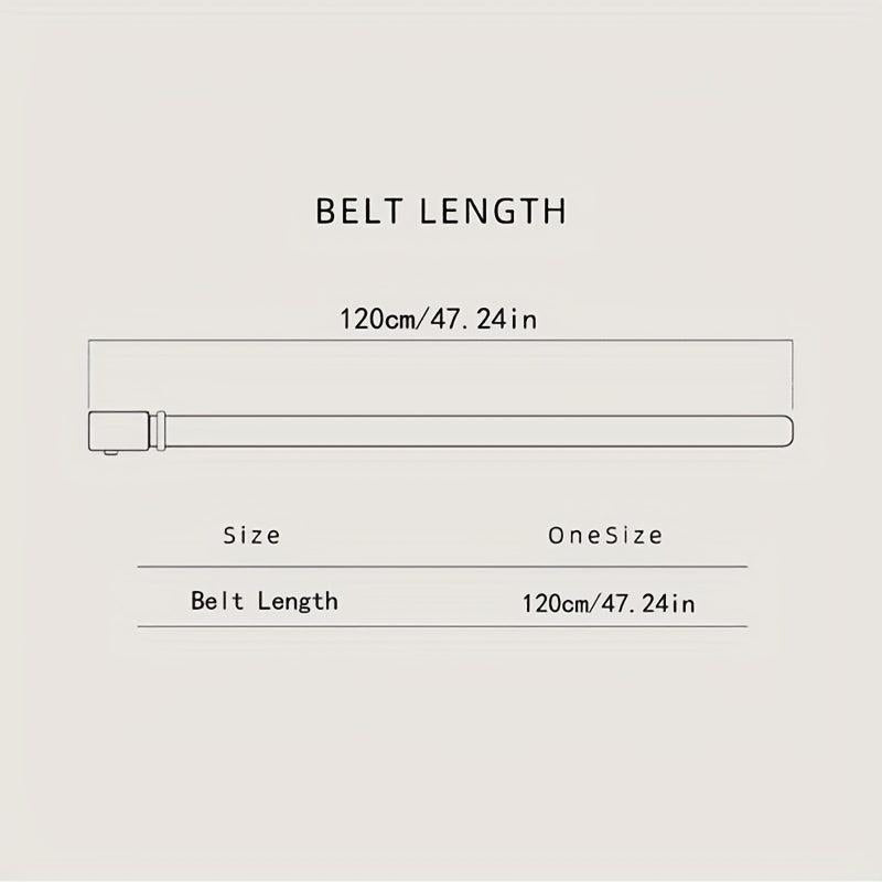 Men's PU Leather Business Belt Square Letter Pattern Buckle Waist Strap Belt