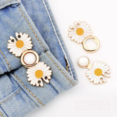 Small Daisy Waist Buttons Elastic Adjustment Buckle for Jeans