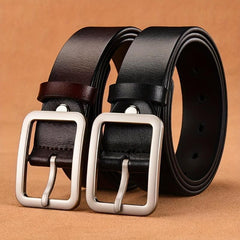 Men's Leather Belt Pin Buckle Jeans Belt Plus Size