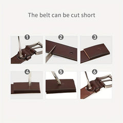 Men's Leather Belt Pin Buckle Jeans Belt Plus Size