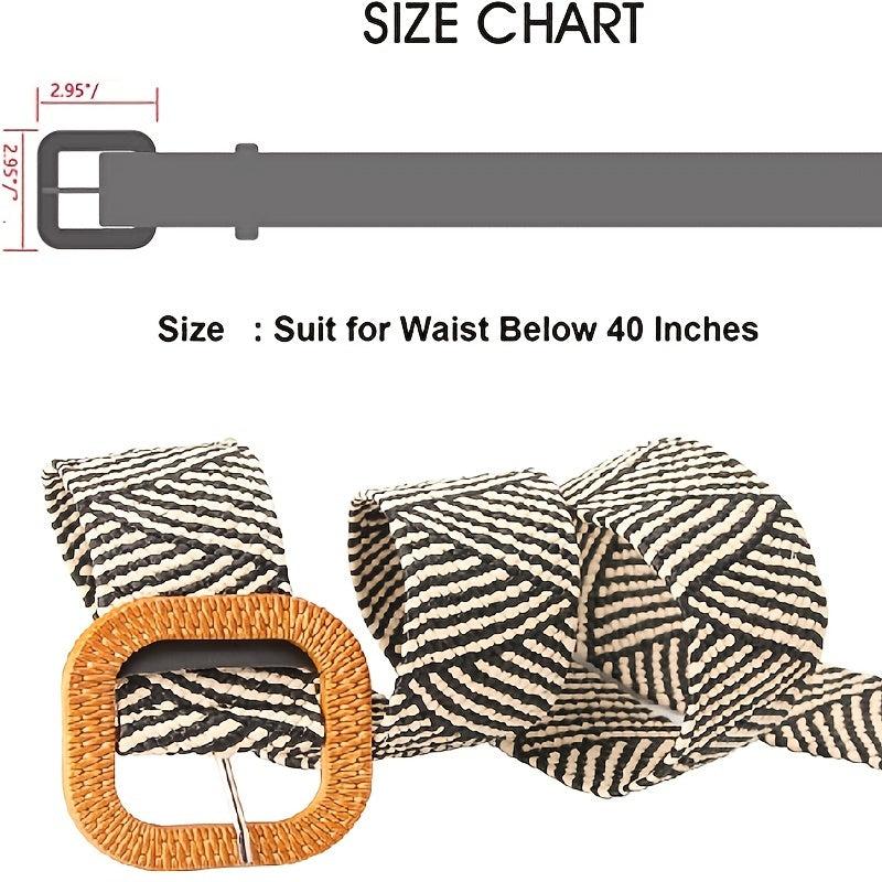 Woven Elastic Stretch Waist Belt Boho Skinny Dress Belt