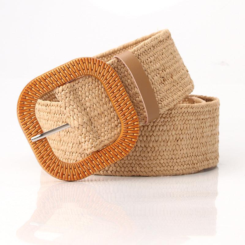 Woven Elastic Stretch Waist Belt Boho Skinny Dress Belt