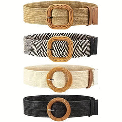 Woven Elastic Stretch Waist Belt Boho Skinny Dress Belt