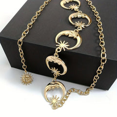 Boho Moon Sun Waist Chain Y2K Tassel Dress Women Body Belts