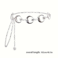 Boho Moon Sun Waist Chain Y2K Tassel Dress Women Body Belts