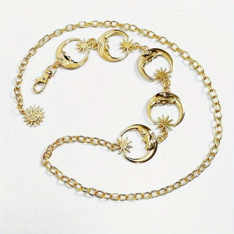 Boho Moon Sun Waist Chain Y2K Tassel Dress Women Body Belts