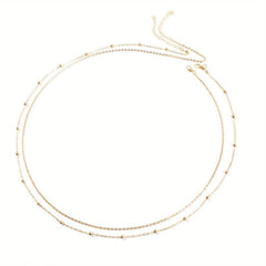 Boho Metal Beads Waist Chain Double Layer Belly Chain Tassel Dress Chain