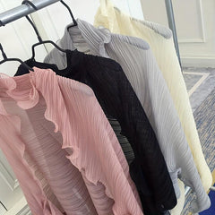 Chiffon Sunscreen Shawl Long Sleeves Ruffles Scarf Wrap