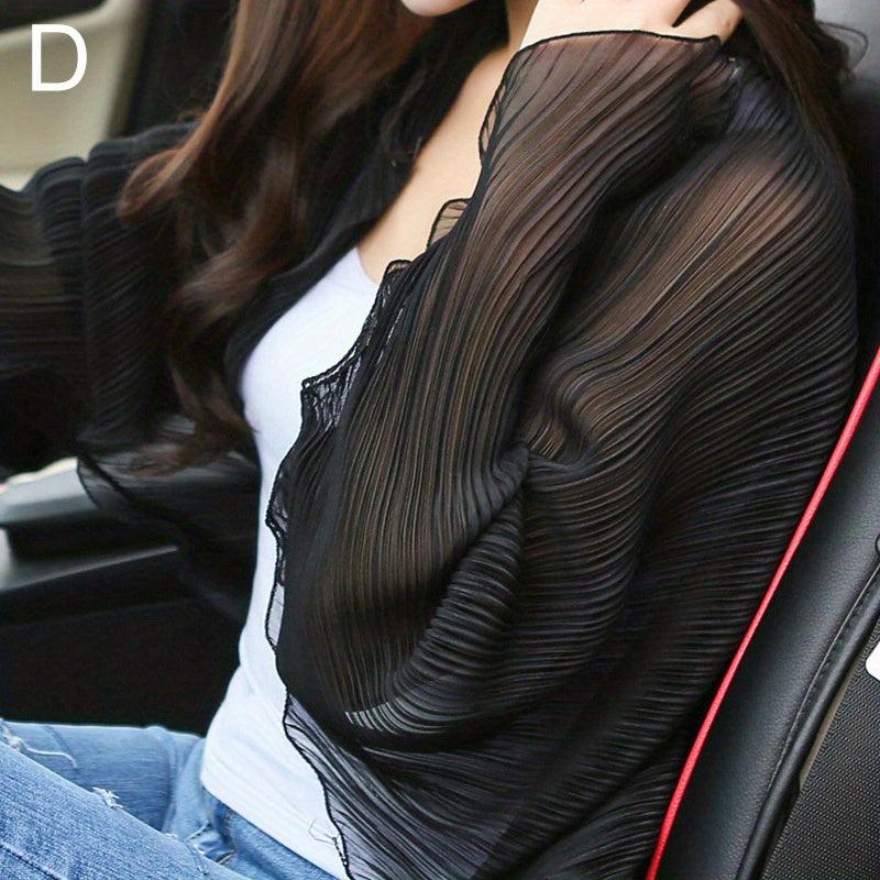 Chiffon Sunscreen Shawl Long Sleeves Ruffles Scarf Wrap