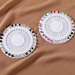 30pcs Colorful Rhinestone Hijab Pins with Safety Caps