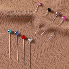 30pcs Colorful Rhinestone Hijab Pins with Safety Caps