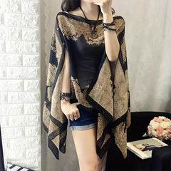 Oversized Paisley Print Chiffon Shawl Thin Beach Towel
