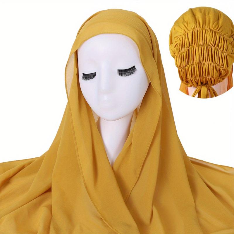 Chiffon Hoodie Scarf Hijab Turban Head Wrap Bandana Hair Accessory