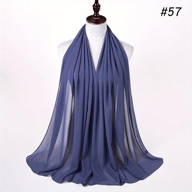 Solid Veil Chiffon Hijab Scarf Headscarves Women Shawl Ramadan Headwraps