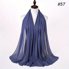 Solid Veil Chiffon Hijab Scarf Headscarves Women Shawl Ramadan Headwraps
