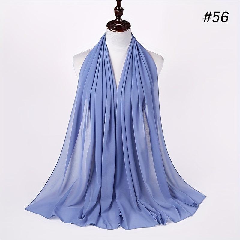 Solid Veil Chiffon Hijab Scarf Headscarves Women Shawl Ramadan Headwraps