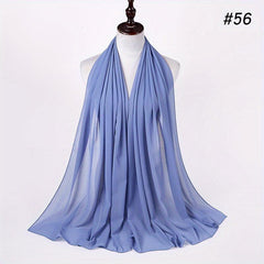 Solid Veil Chiffon Hijab Scarf Headscarves Women Shawl Ramadan Headwraps