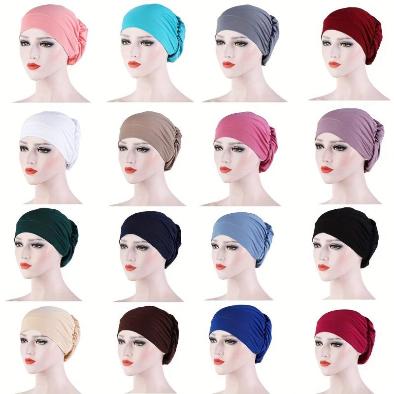 Ramadan Turban Head Scarf Cap Casual Elastic Head Wrap Bonnet Chemo Cap