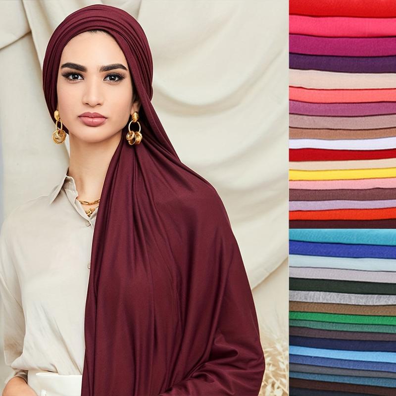 Candy Hijab Head Scarf Classic Shawl Elastic Turban Scarf