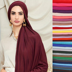 Candy Hijab Head Scarf Classic Shawl Elastic Turban Scarf