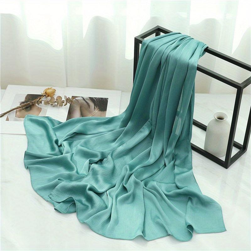 Pleated Scarf Solid Hijab Casual Shawl Head Wrap Scarves Turban Hair Accessories