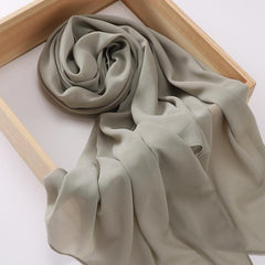 Solid Chiffon Scarf Hijab Thin Breathable Shawl Head Wrap Turban