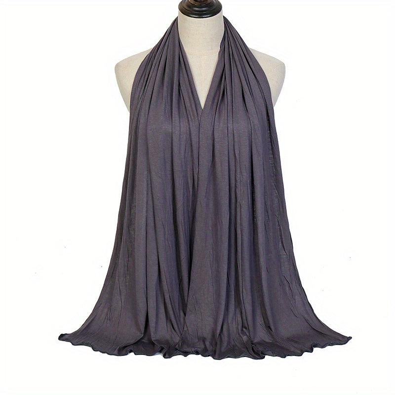 Solid Color Elastic Hijab Casual Turban Scarf Women Head Wrap Bandanas