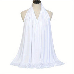 Solid Color Elastic Hijab Casual Turban Scarf Women Head Wrap Bandanas