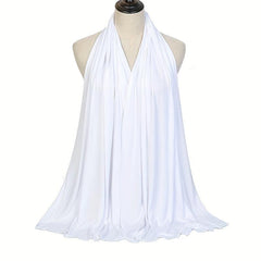Solid Color Elastic Hijab Casual Turban Scarf Women Head Wrap Bandanas