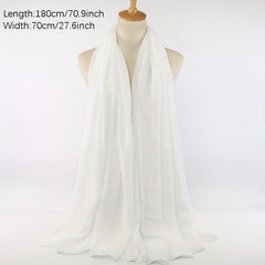 Women Crinkle Hijab Shawl Plain Wrap Scarf