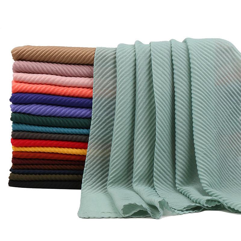Women Crinkle Hijab Shawl Plain Wrap Scarf