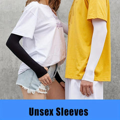 2pcs Women's Ice Silk Arm Sleeve Sun Protection Cooling Gloves For Sports
