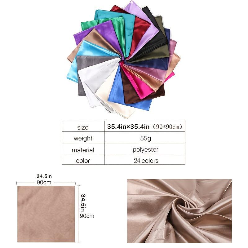 Silk Scarf Square Scarf Satin Headscarf Neck Scarves For Women And Girls