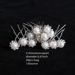 20pcs Pearl Hair Clips Metal Barrette Wedding Hair Pins Bridal Hair Accessories